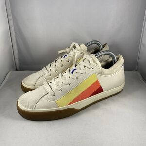 Rothy's The Lace Up Sneaker Candy Stripe Cream Shoes Women's Size 8